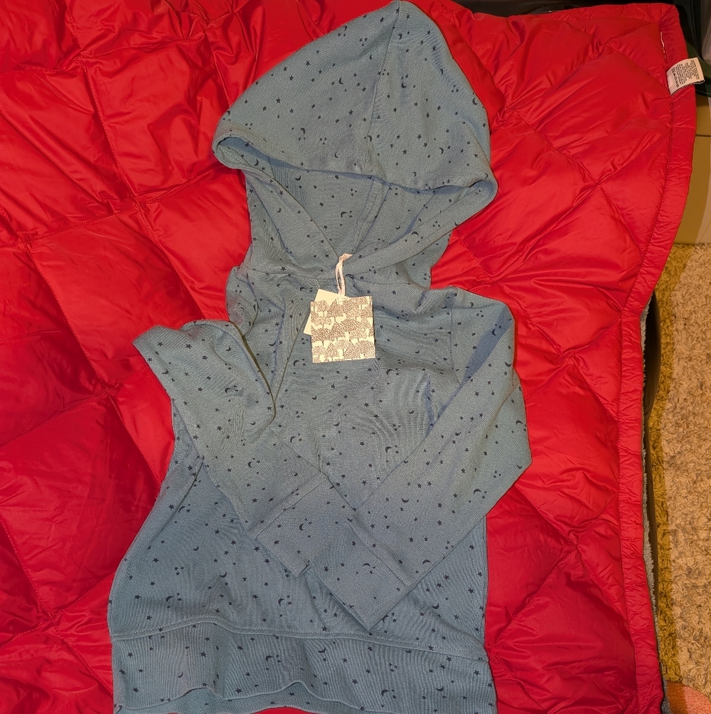 Box#12 Kate Quinn Kids Blue-green (Teal) Hoodie with Stars And Moons